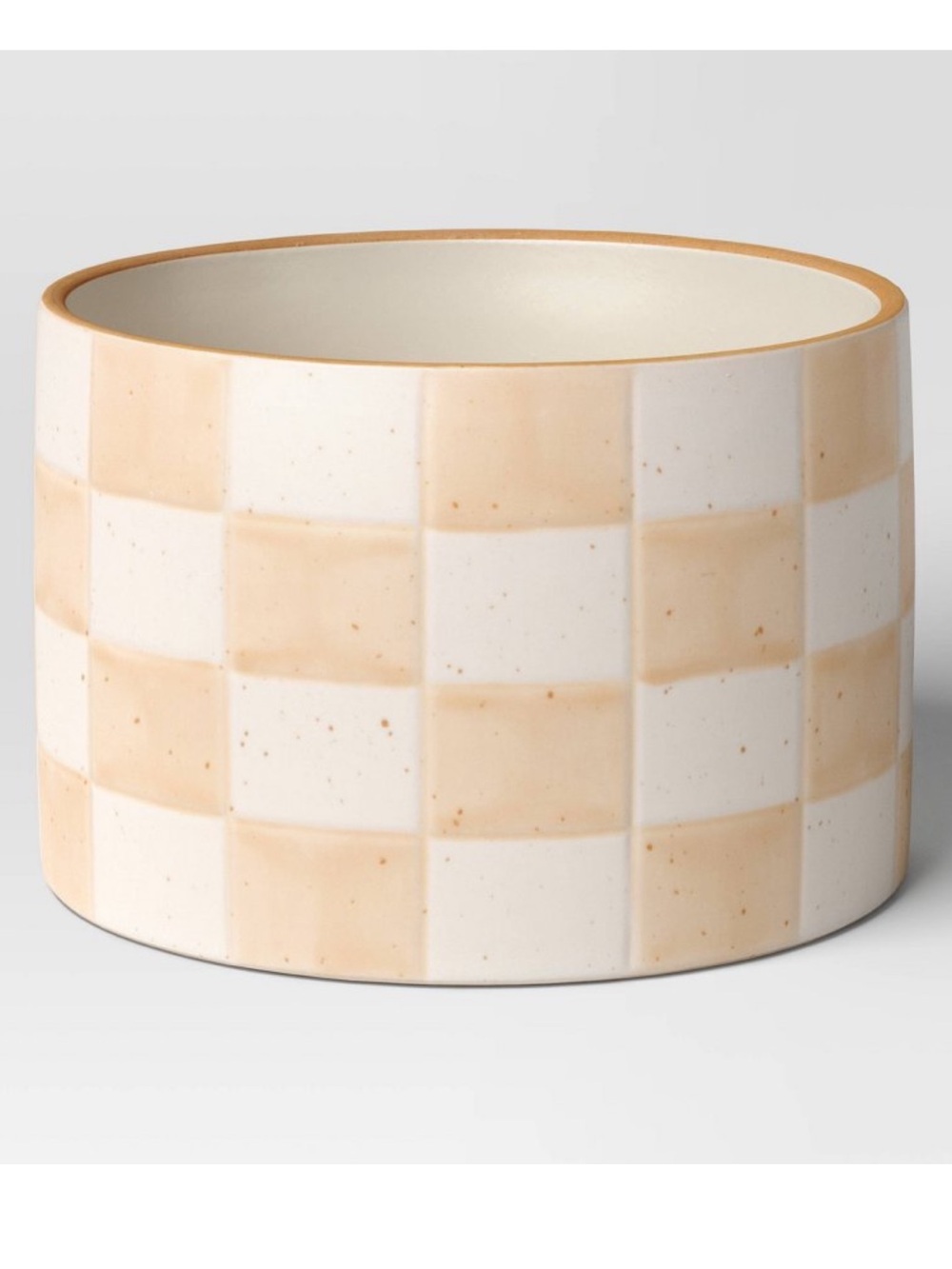 Checker Stoneware Indoor Outdoor Planter Pot Ivory 5.88"x5.88" - Threshold™